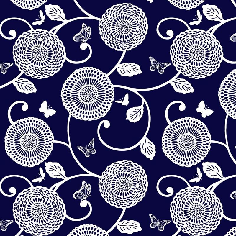 RM Coco Fabric Mum's the Word Indigo