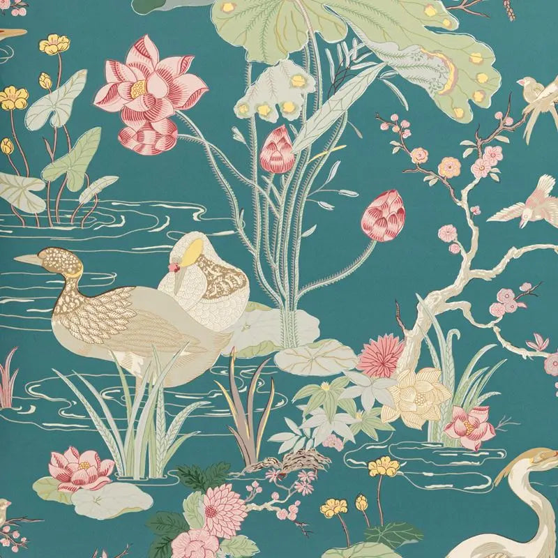 Lee Jofa Wallpaper P2020105.357 Luzon Paper Lagoon