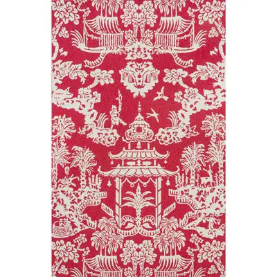 Brunschwig & Fils Wallpaper P8012100.19 Lhasa Paper Red