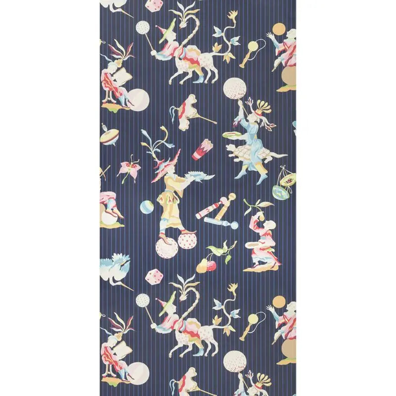 Brunschwig & Fils Wallpaper P8019114.55 Cirque Chinois Navy