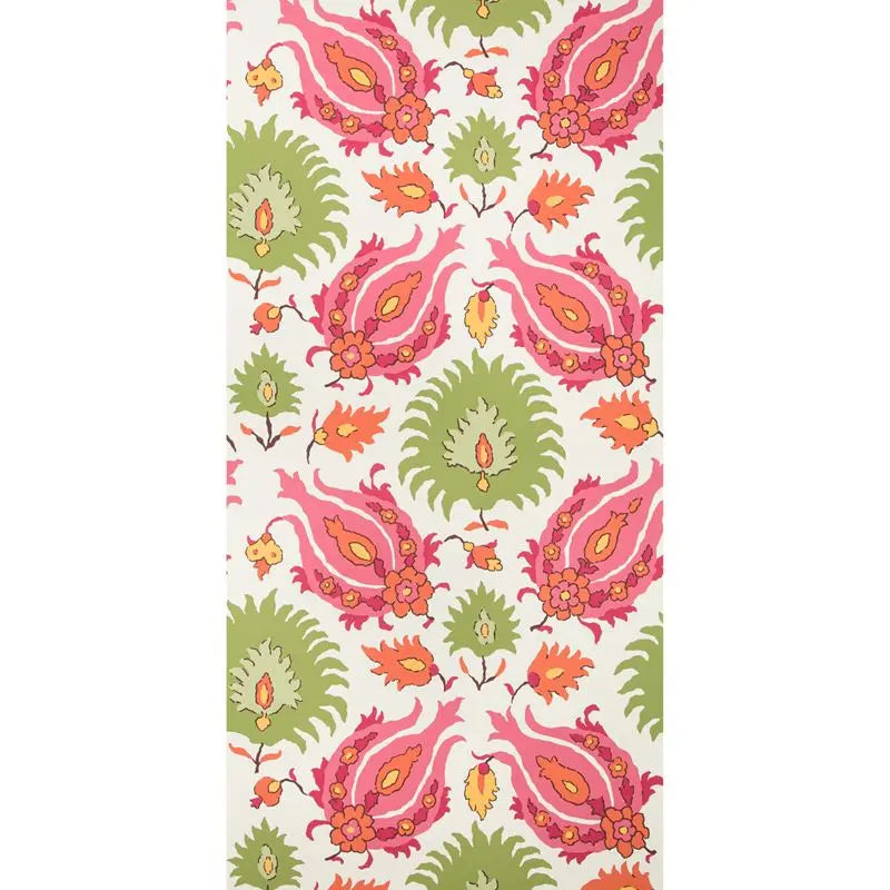 Brunschwig & Fils Wallpaper P8020102.7312 Kashmiri Pink/Green