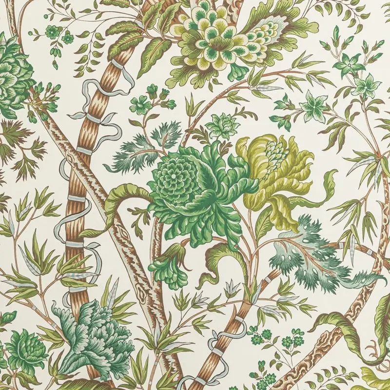 Brunschwig & Fils Wallpaper P8022100.333 Luberon Green/Leaf