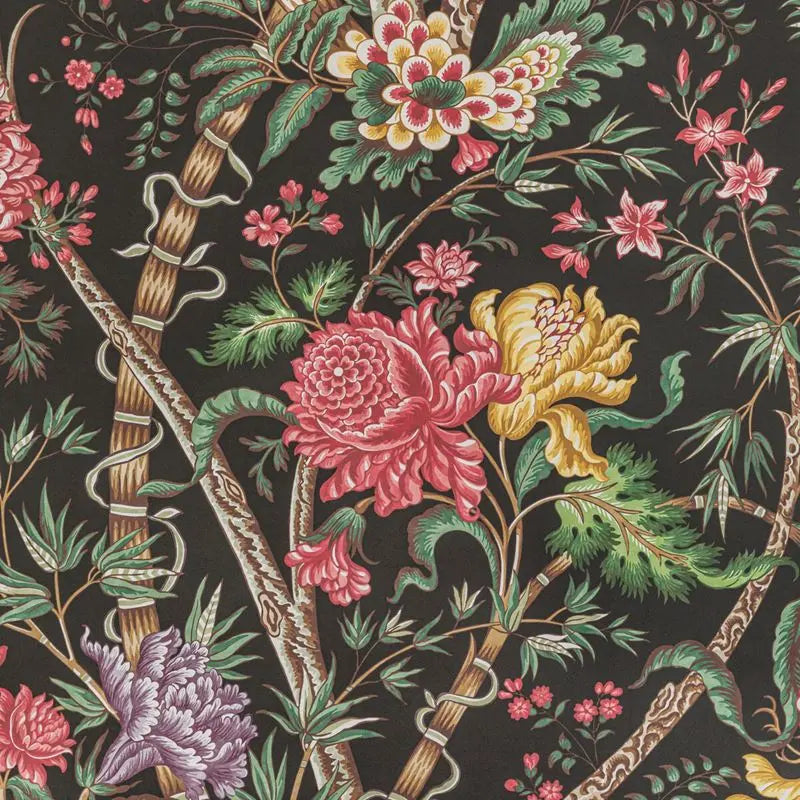 Brunschwig & Fils Wallpaper P8022100.819 Luberon Noir/Multi