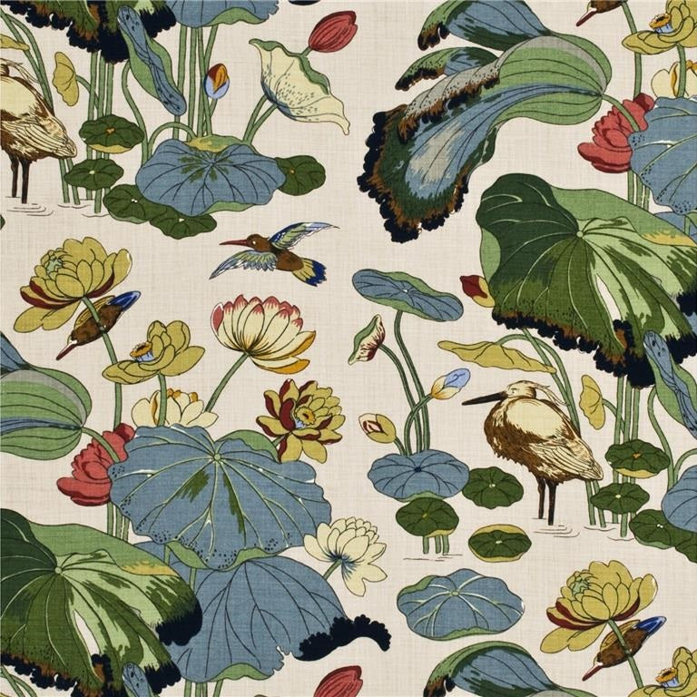 G P & J Baker Fabric R1206.1 Nympheus - Linen Stone/Pistachio