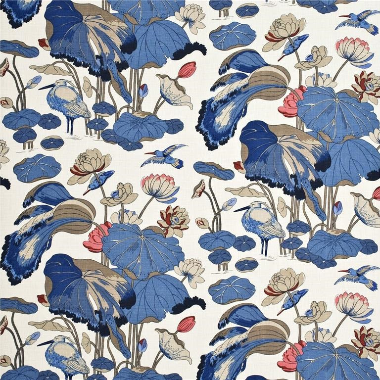 G P & J Baker Fabric R1206.9 Nympheus - Linen Indigo/Marine/Linen