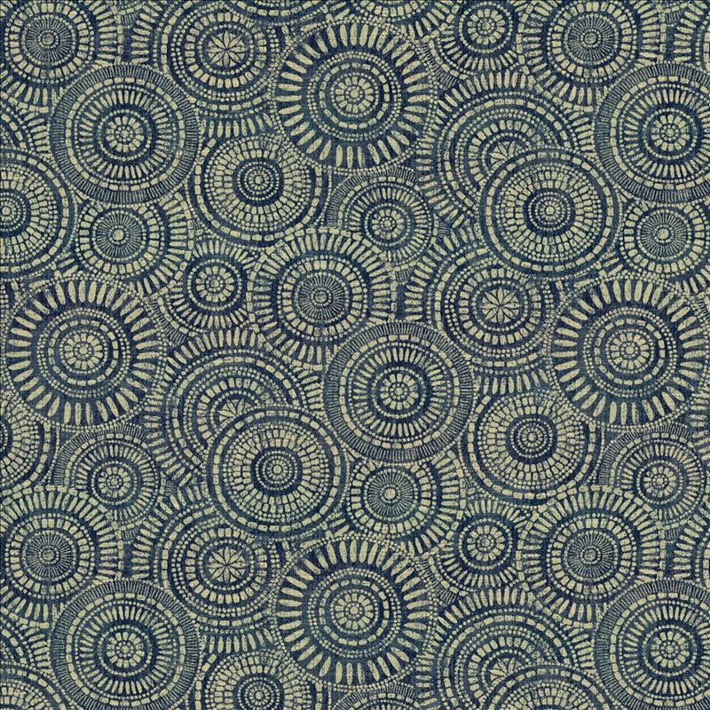 Kasmir Fabric Round We Go Indigo