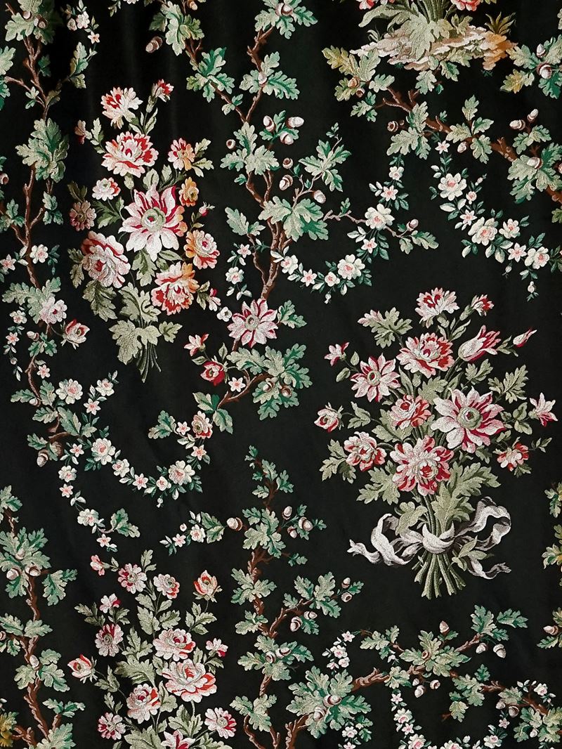 Scalamandre Fabric SB 00142866 La Belle Jardiniere Black Cerise