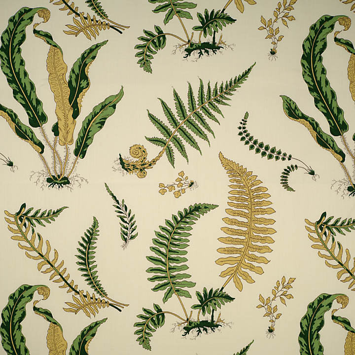 Scalamandre Fabric SC 000116425 Elsie De Wolfe - Outdoor Greens On Off-White