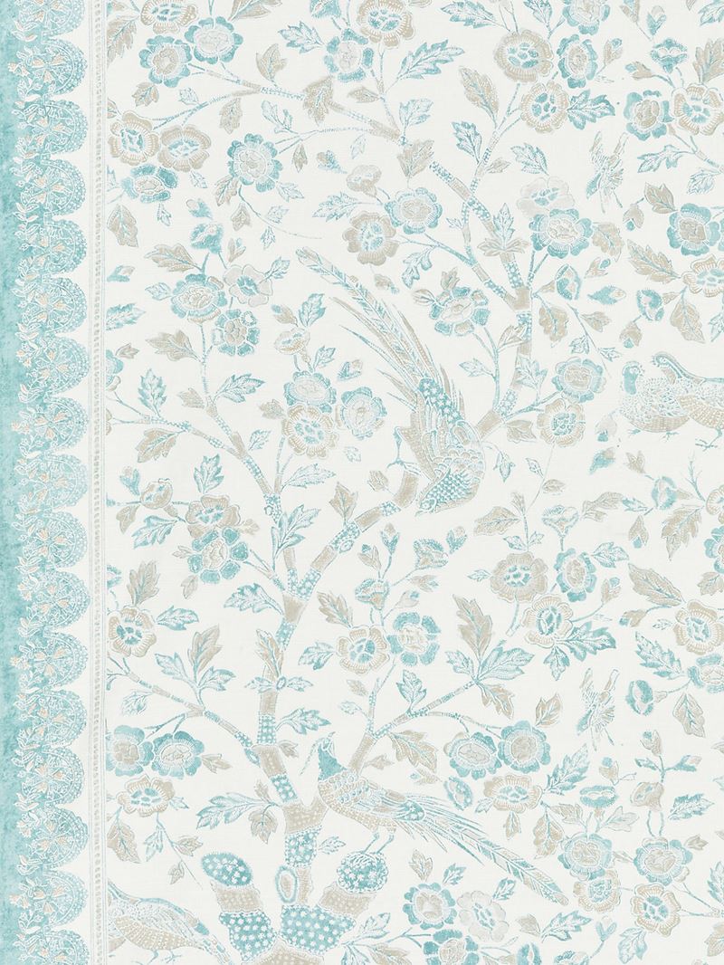 Scalamandre Fabric SC 000116625 Anissa Print Misty Island