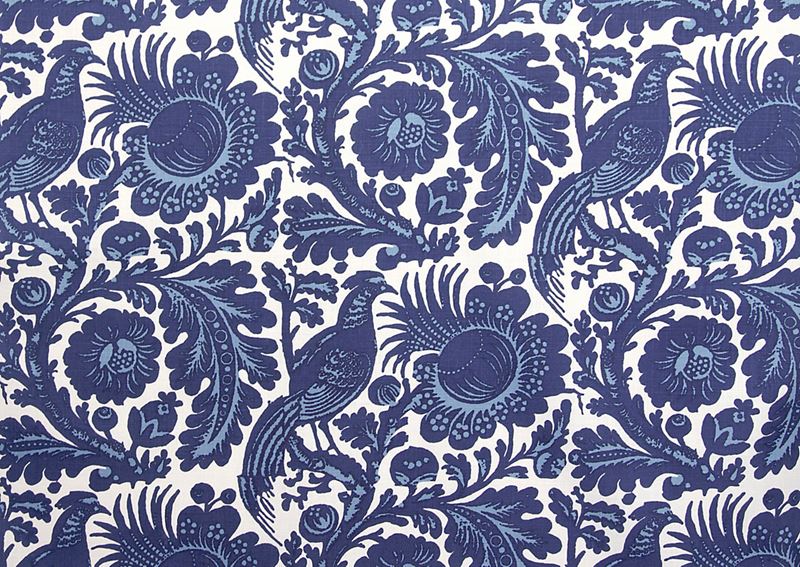 Scalamandre Fabric SC 00016218M Resist Print Light & Dark Blue On White