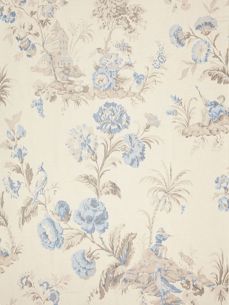 Scalamandre Fabric SC 000216585 Somerset Silk Warp Print Porcelain