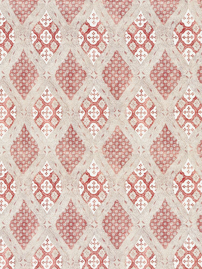 Scalamandre Fabric SC 000216626 Farrah Print Coral Spice