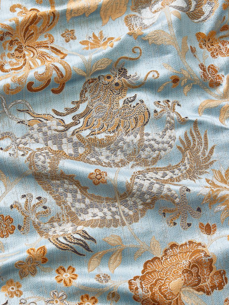 Scalamandre Fabric SC 000227327 Dragon Tableau Copper Sky