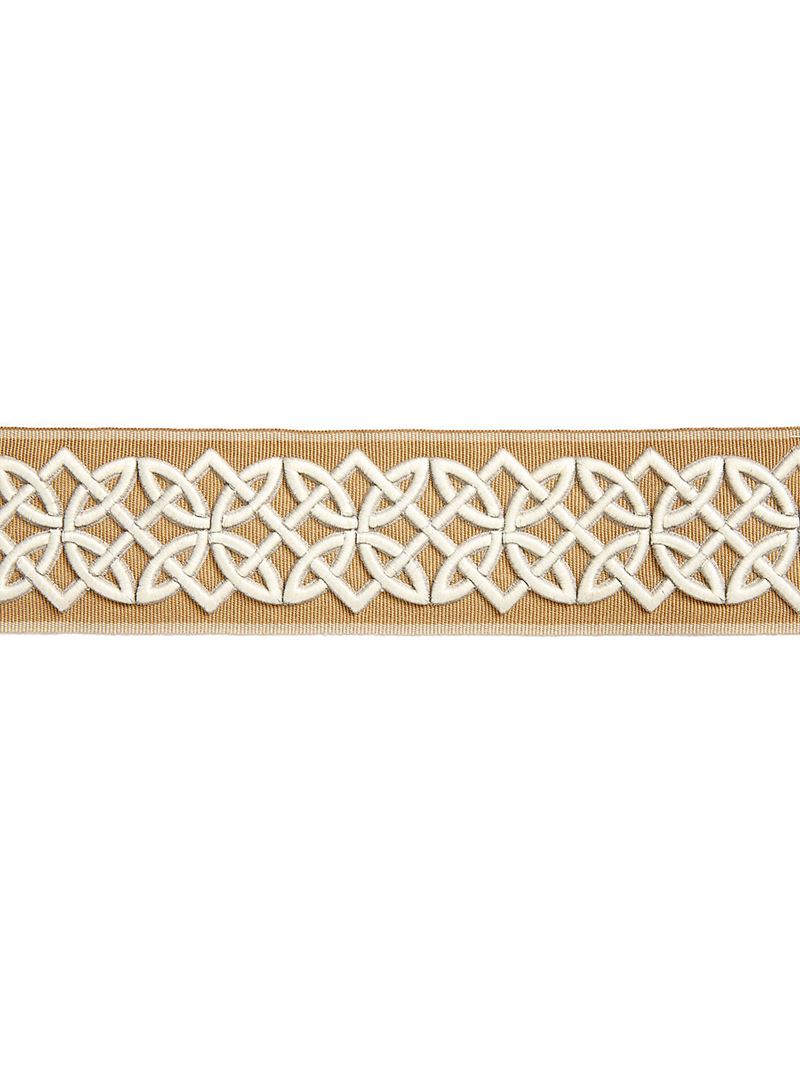 Scalamandre Fabric SC 0002T3282 Celtic Embroidered Tape Camel