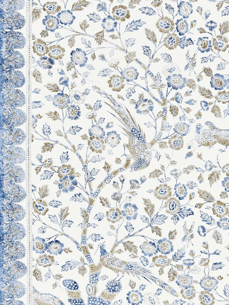 Scalamandre Fabric SC 000316625 Anissa Print Lakeside