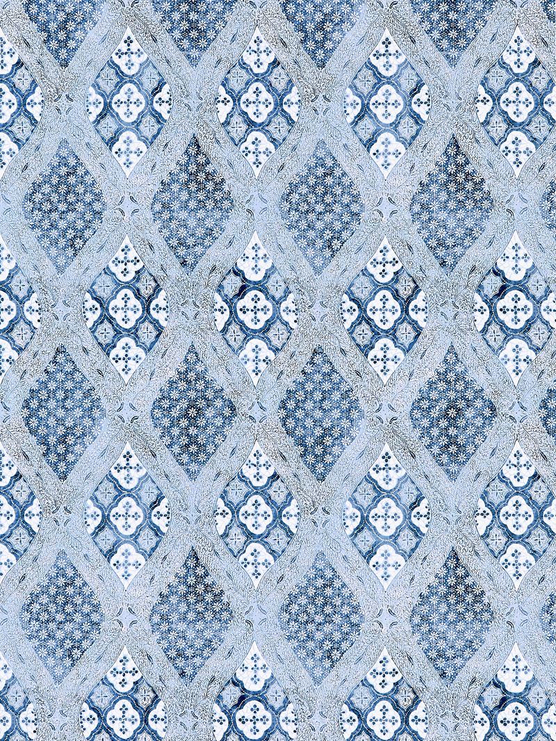 Scalamandre Fabric SC 000316626 Farrah Print Lakeside