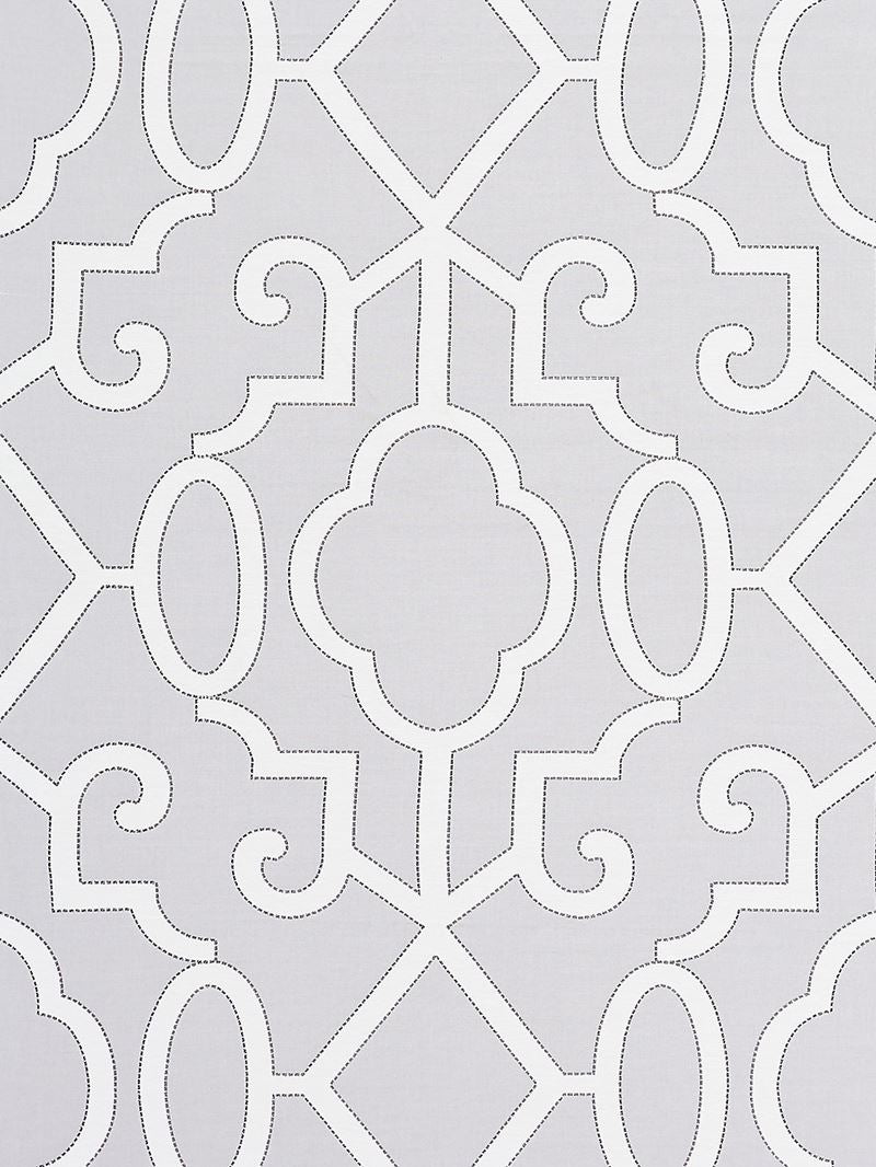 Scalamandre Fabric SC 000327012 Ming Fretwork Pearl Grey