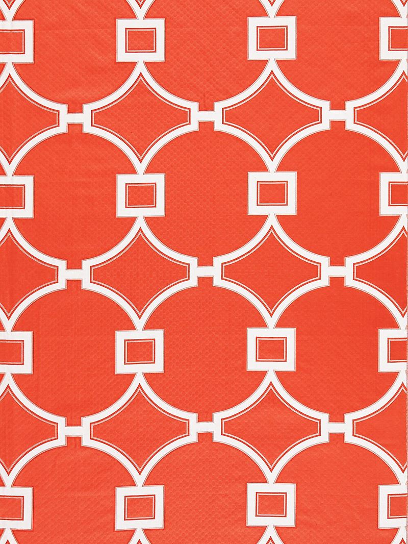 Scalamandre Fabric SC 000327072 Circle Fret Coral