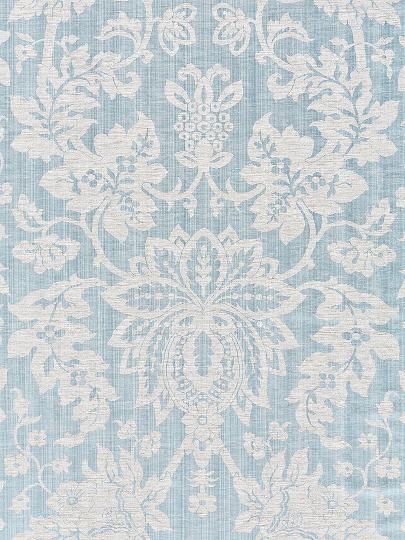 Scalamandre Fabric SC 000327136 Metalline Damask Bluestone