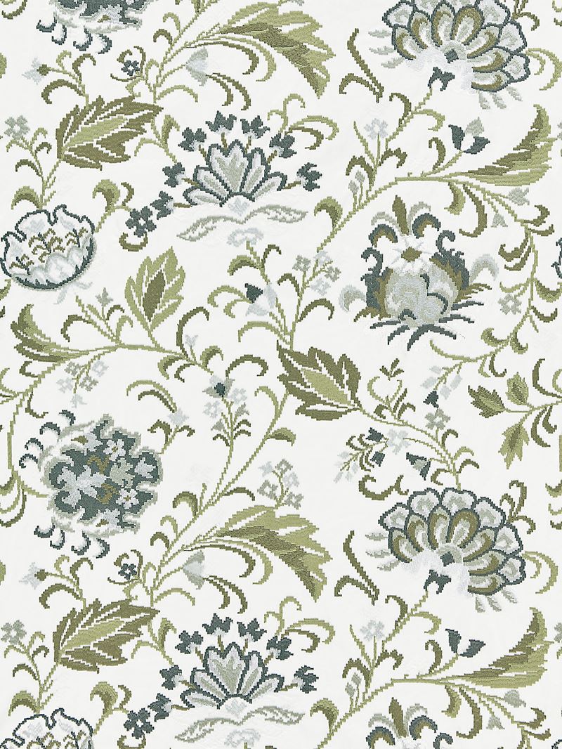 Scalamandre Fabric SC 000327173 Delphine Embroidery Ash