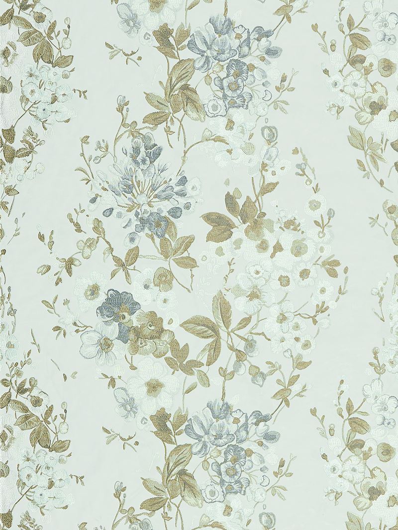 Scalamandre Fabric SC 000327224 Antonella Lampas Grey Garden