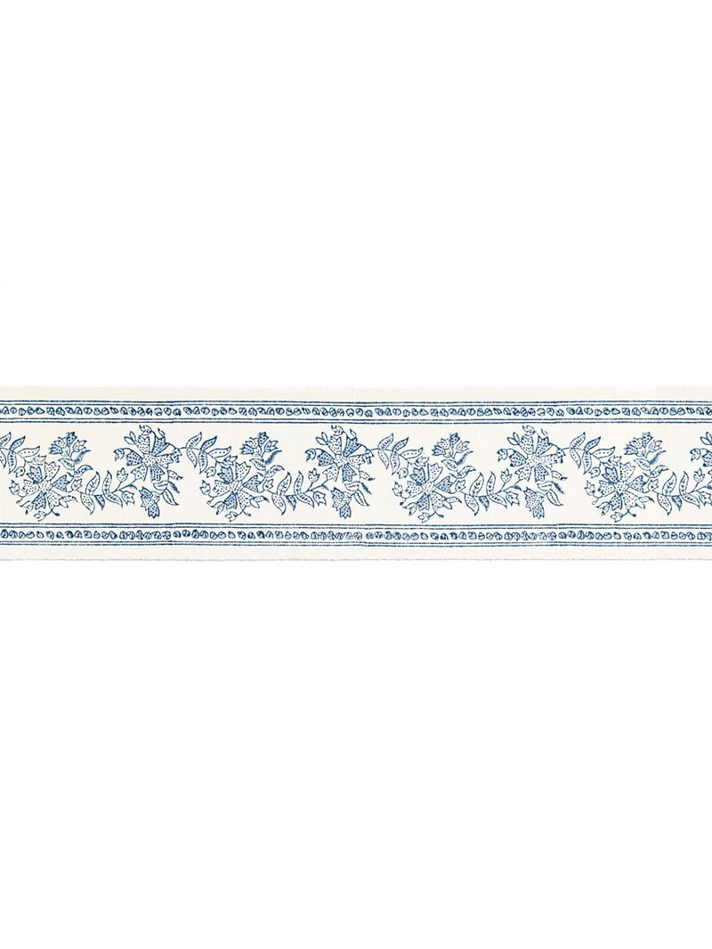 Scalamandre Fabric SC 0003T3327 Citra Block Print Tape Lakeside