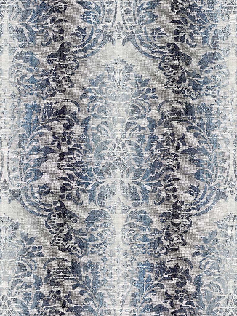 Scalamandre Fabric SC 000427093 Sorrento Linen Damask Indigo