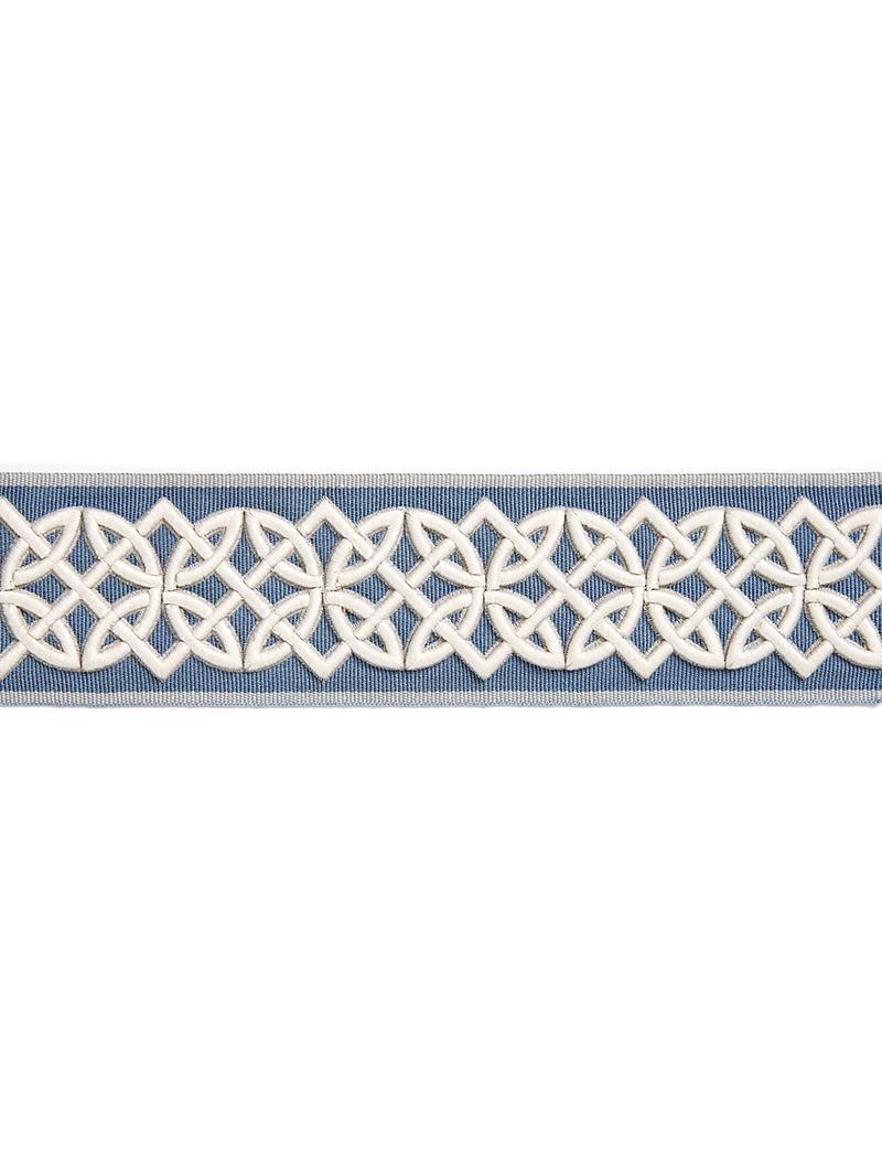 Scalamandre Fabric SC 0006T3282 Celtic Embroidered Tape Dusk Blue