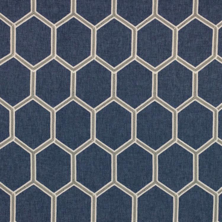 RM Coco Fabric Trovaso Trellis Indigo