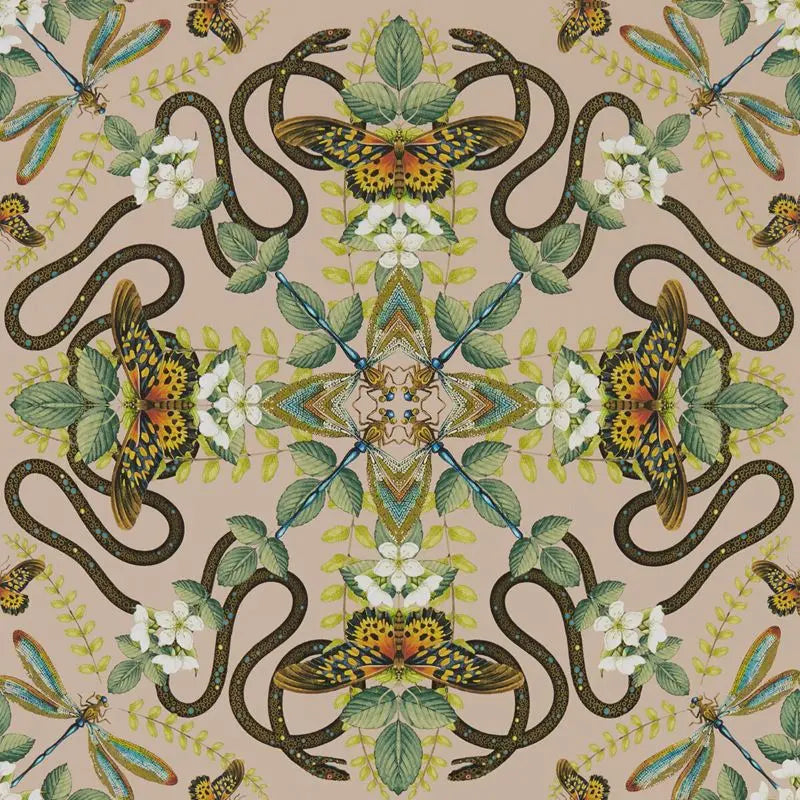 Clarke and Clarke Wallpaper W0129-1 Emerald Forest Wp Blush