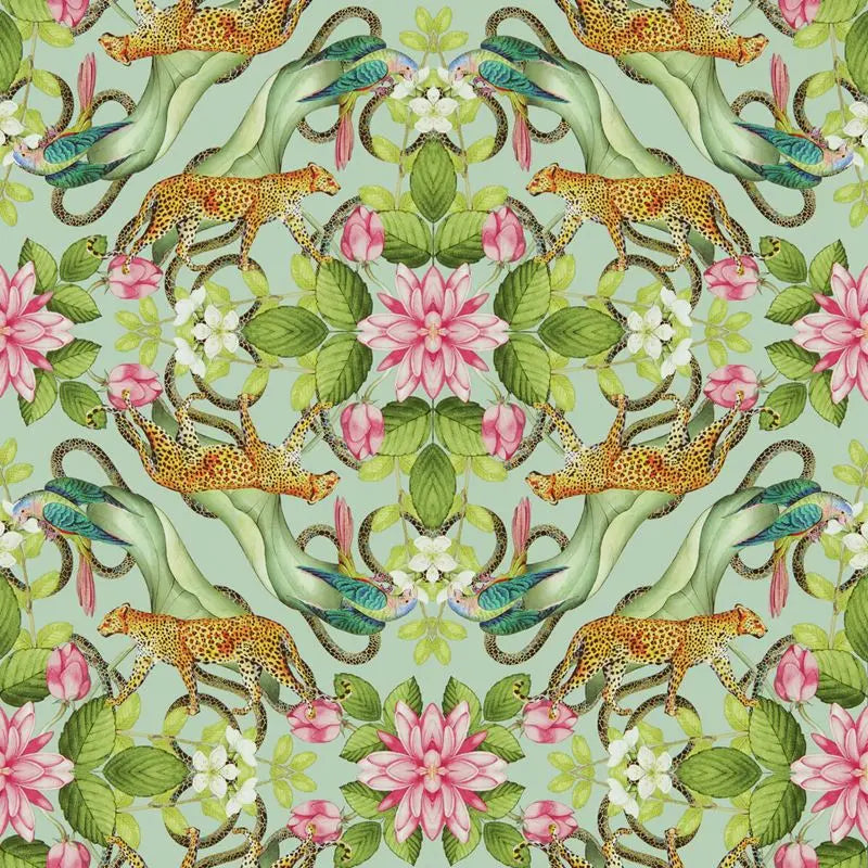 Clarke and Clarke Wallpaper W0131-1 Menagerie Wp Aqua