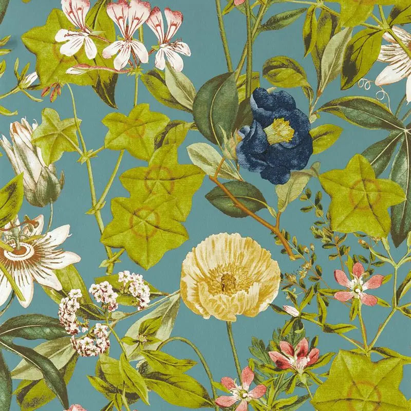 Clarke and Clarke Wallpaper W0143-1 Passiflora Chambray Wp