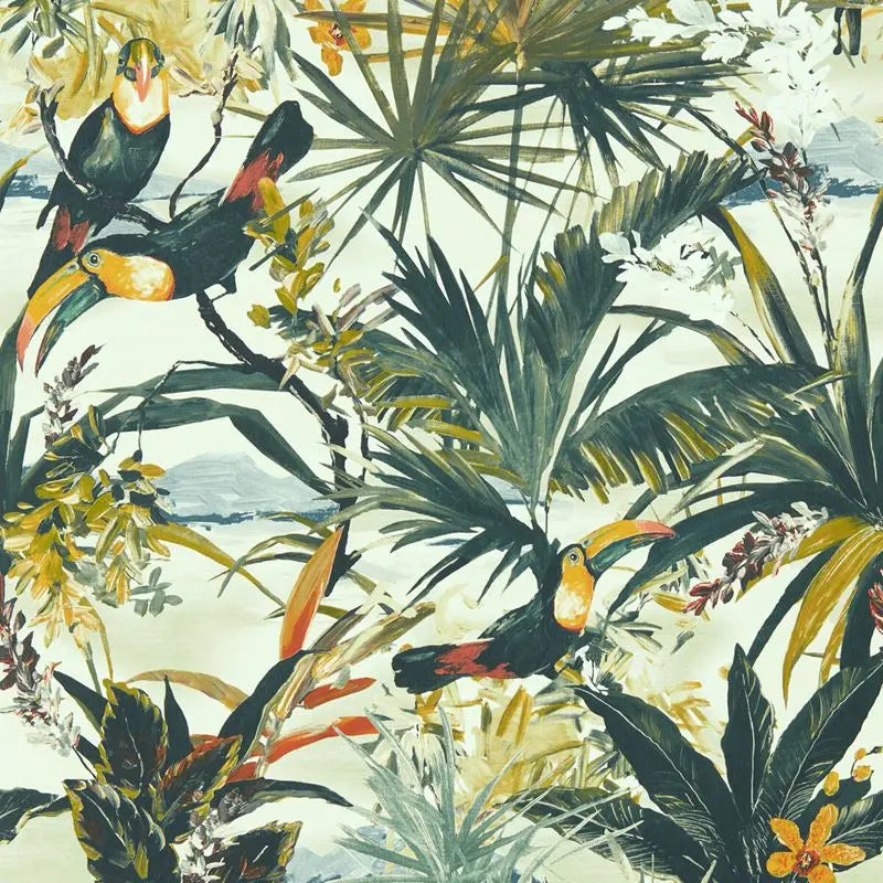 Clarke and Clarke Wallpaper W0146-1 Toucan Antique Wp