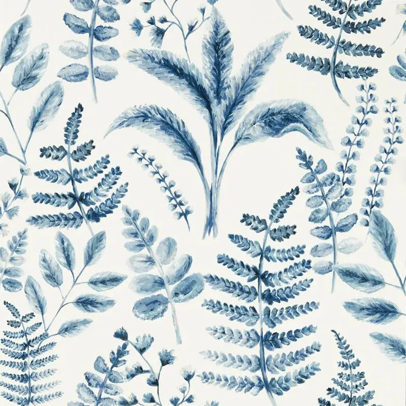 Clarke and Clarke Wallpaper W0156-1 Bracken Denim Wp