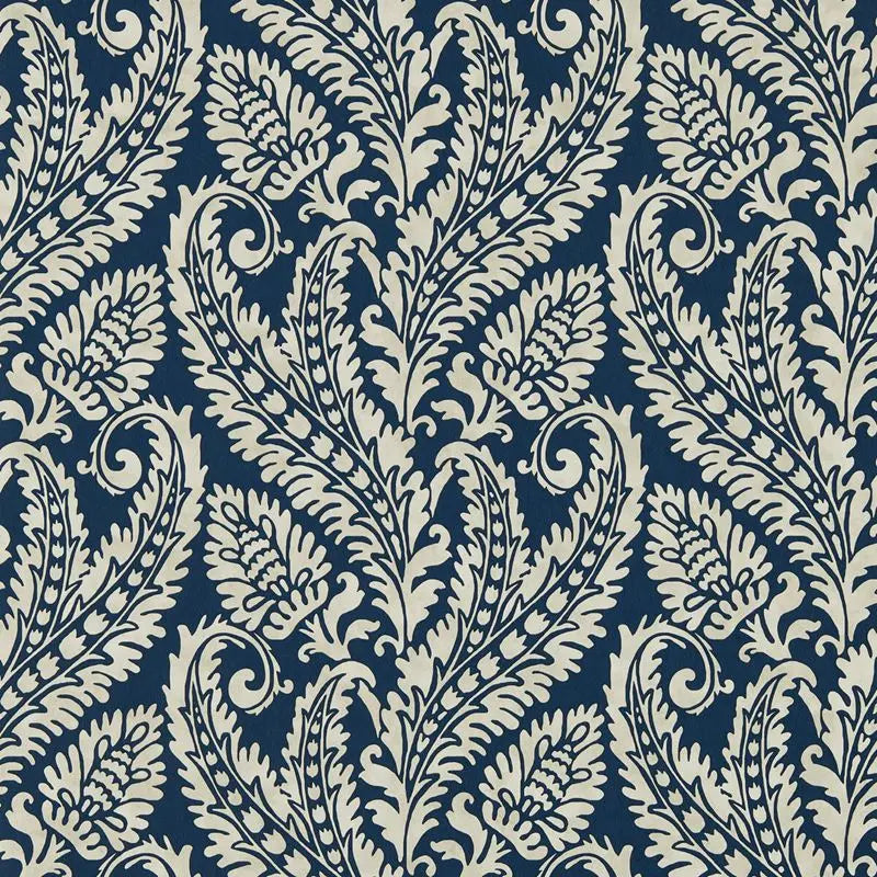 Clarke and Clarke Wallpaper W0161-1 Regale Denim Wp