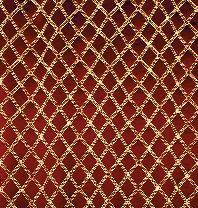 Scalamandre Fabric ZA 2128REAL Reale Diamond Cherry Gold